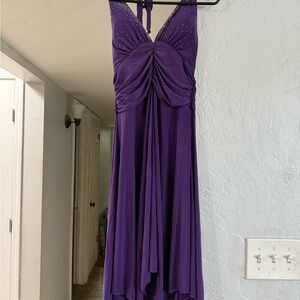 Chic Purple High Low Dress